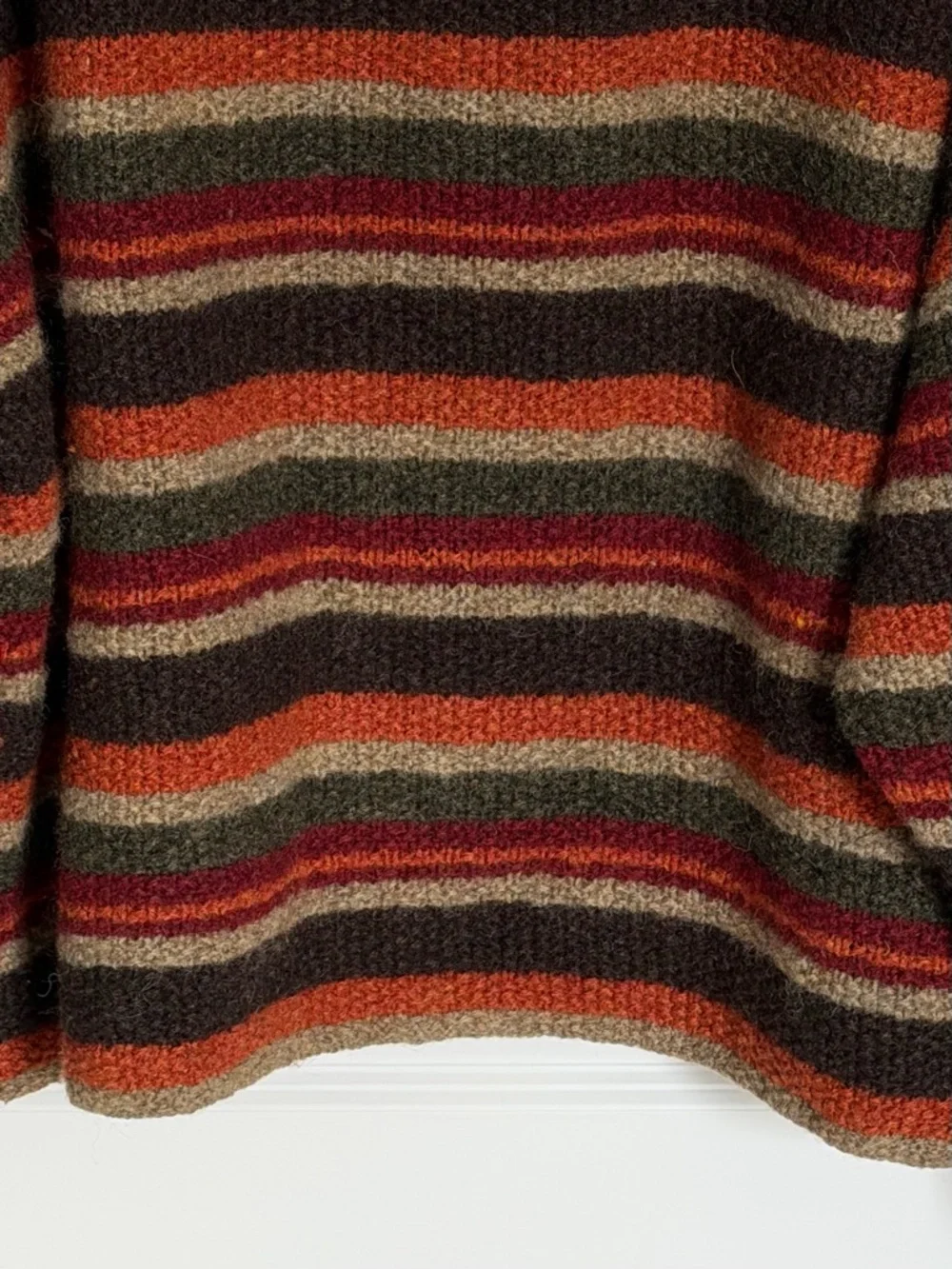 J. Crew vintage Men's 1990s grunge Striped 100% Wool Sweater XXL 39646